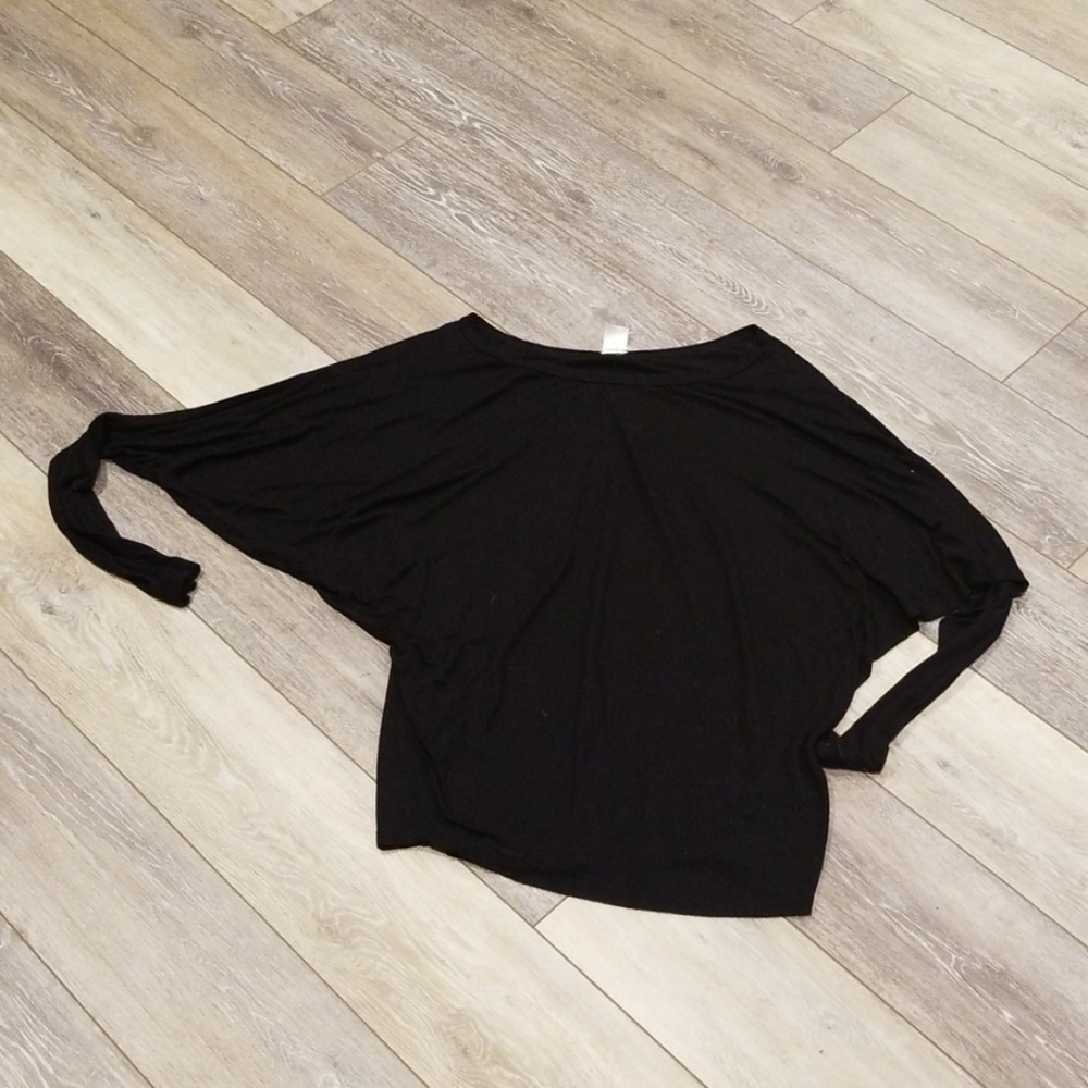Batwing black long sleeve kate top